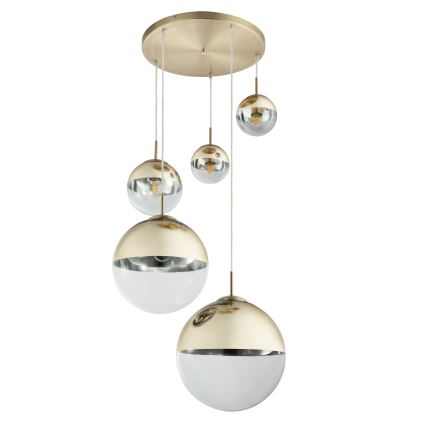 Globo - Ljuskrona med textilsladd 5xE27/40W/230V diameter 65 cm