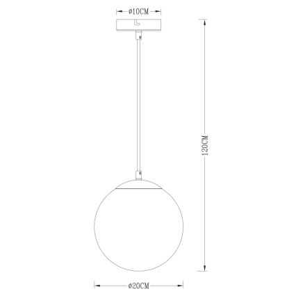 Globo - Ljuskrona med textilsladd 1xE27/40W/230V diameter 20 cm
