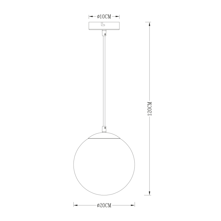 Globo - Ljuskrona med textilsladd 1xE27/40W/230V diameter 20 cm