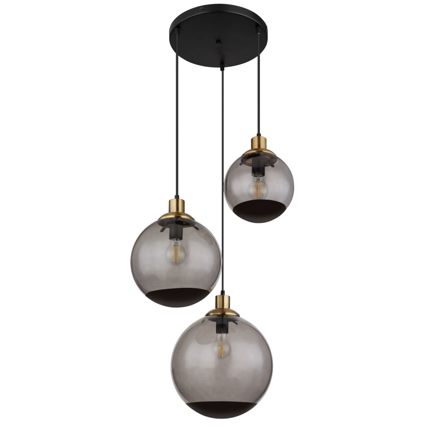 Globo - Ljuskrona med textilsladd 3xE27/40W/230V
