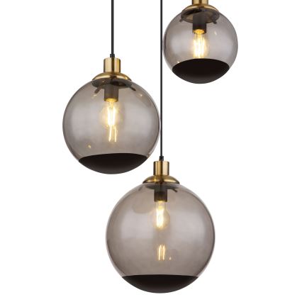 Globo - Ljuskrona med textilsladd 3xE27/40W/230V