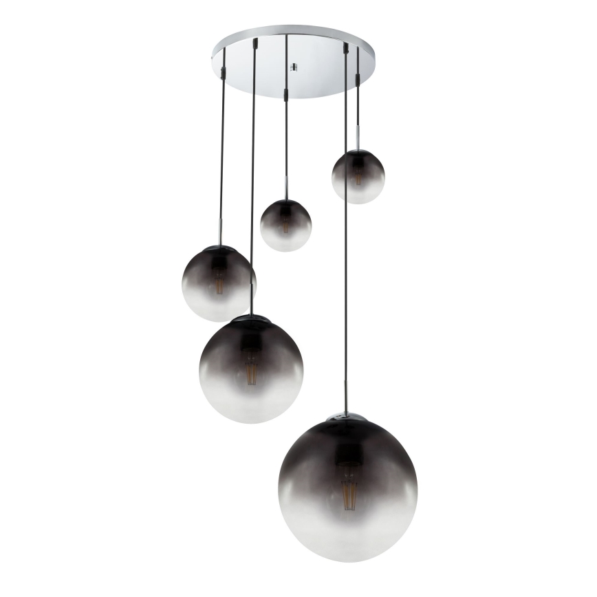 Globo - Ljuskrona med textilsladd 5xE27/40W/230V diameter 65 cm