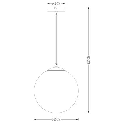 Globo - Ljuskrona med textilsladd 1xE27/40W/230V diameter 25 cm