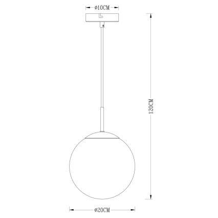 Globo - Ljuskrona med textilsladd 1xE27/40W/230V diameter 20 cm