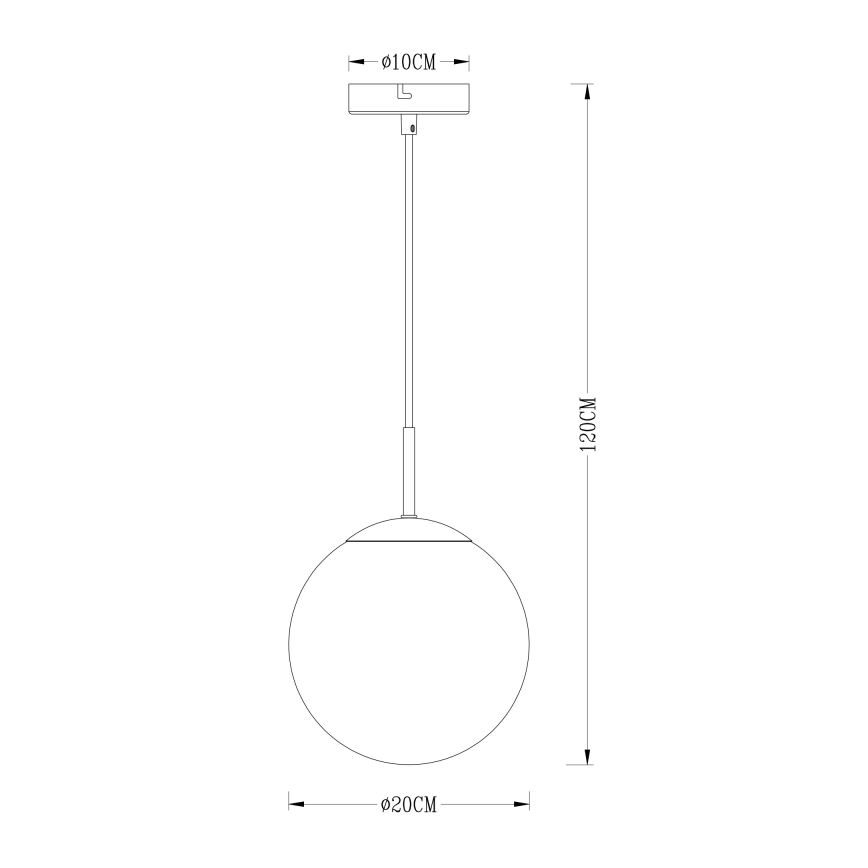Globo - Ljuskrona med textilsladd 1xE27/40W/230V diameter 20 cm