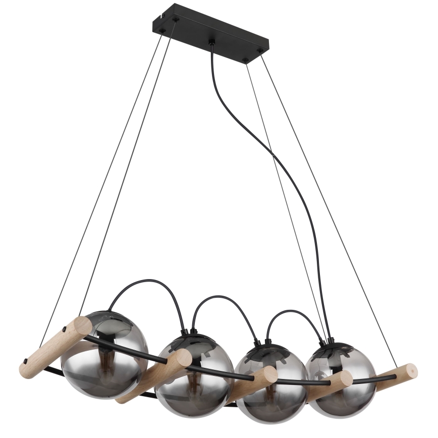 Globo - Ljuskrona med textilsladd 4xE14/15W/230V gummiträd