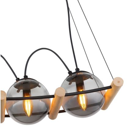 Globo - Ljuskrona med textilsladd 4xE14/15W/230V gummiträd
