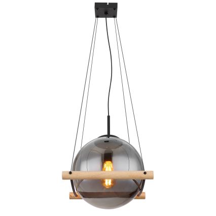 Globo - Ljuskrona med textilsladd 1xE27/15W/230V gummiträd