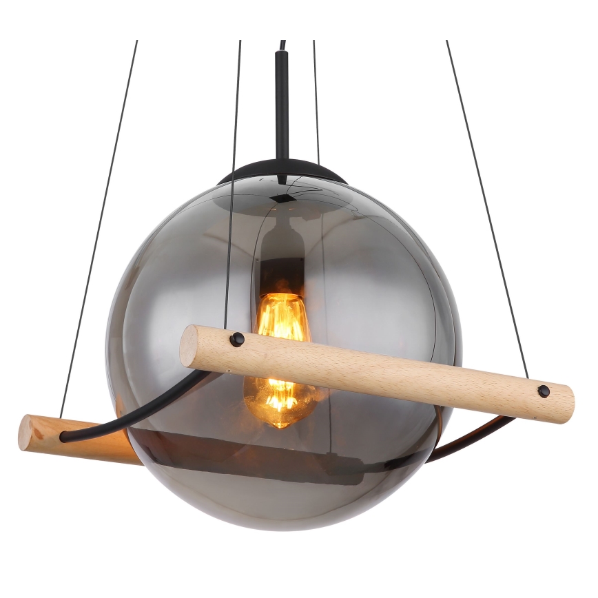Globo - Ljuskrona med textilsladd 1xE27/15W/230V gummiträd