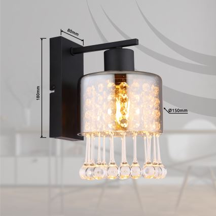 Globo - Vägglampa 1xE27/60W/230V svart