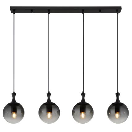 Globo - Ljuskrona med textilsladd 4xE27/10W/230V svart