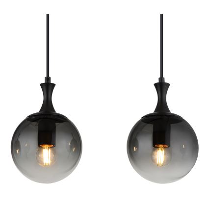 Globo - Ljuskrona med textilsladd 4xE27/10W/230V svart