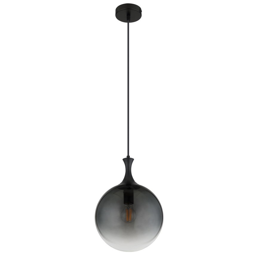 Globo - Ljuskrona med textilsladd 1xE27/10W/230V diameter 25 cm svart
