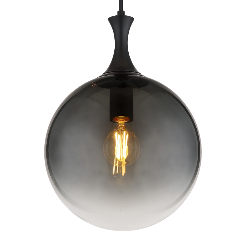 Globo - Ljuskrona med textilsladd 1xE27/10W/230V diameter 25 cm svart
