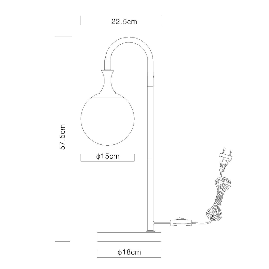Globo - Bordslampa 1xE27/10W/230V svart