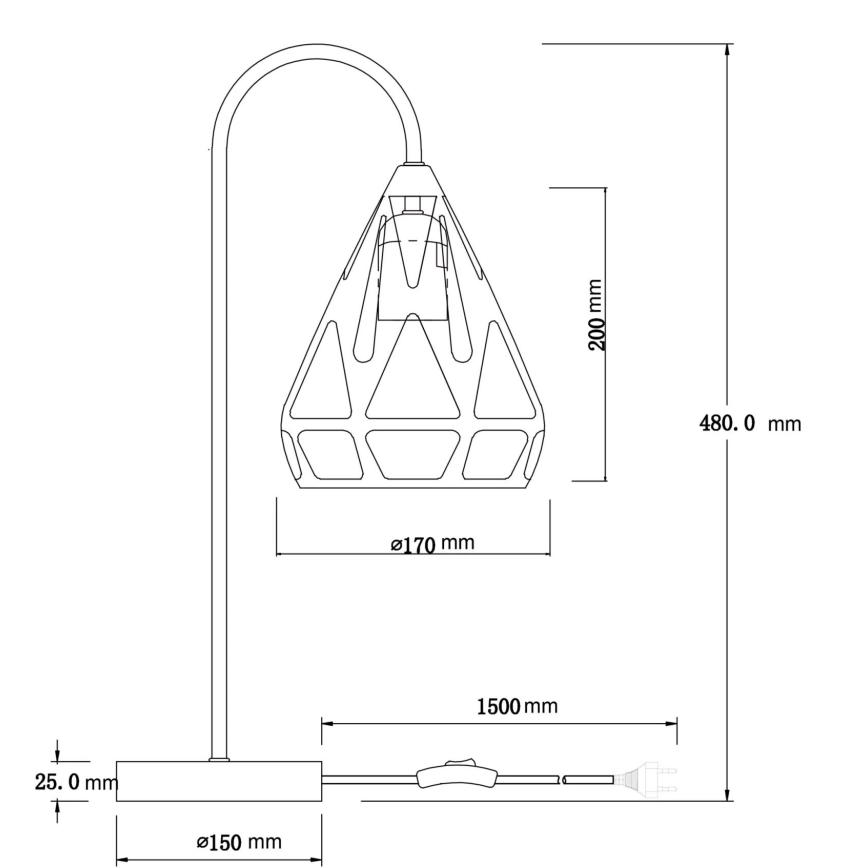 Globo - Bordslampa 1xE27/40W/230V