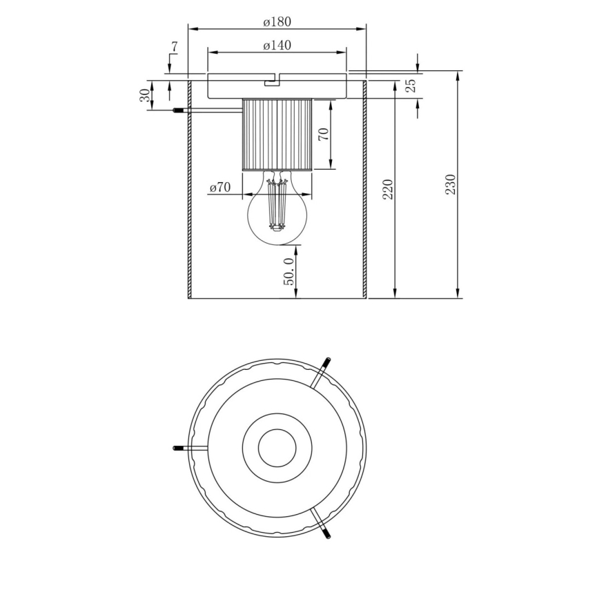 Globo - Taklampa 1xE27/40W/230V diameter 18 cm vit