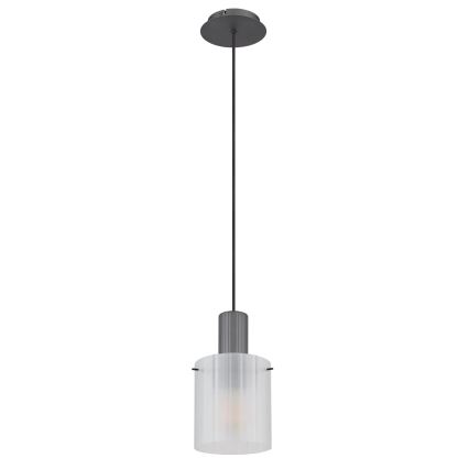 Globo - Ljuskrona med textilsladd 1xE27/40W/230V diameter 18 cm vit