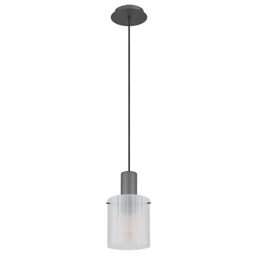 Globo - Ljuskrona med textilsladd 1xE27/40W/230V diameter 18 cm vit