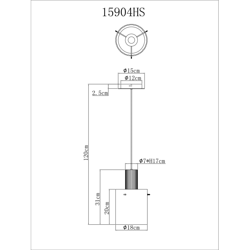 Globo - Ljuskrona med textilsladd 1xE27/40W/230V diameter 18 cm grå