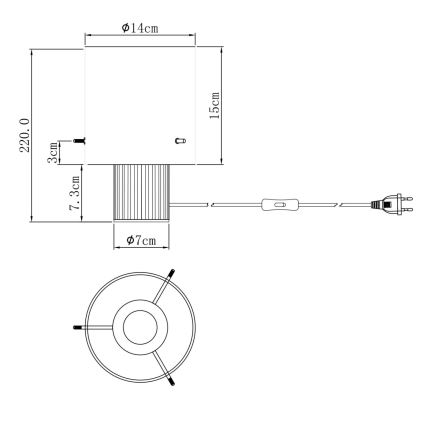 Globo - Bordslampa 1xE27/40W/230V diameter 14 cm grå