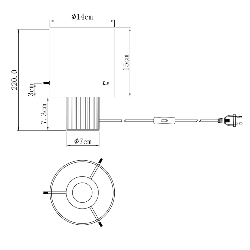 Globo - Bordslampa 1xE27/40W/230V diameter 14 cm grå