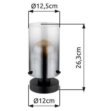 Globo - Bordslampa 1xE27/40W/230V diameter 12,5 cm svart