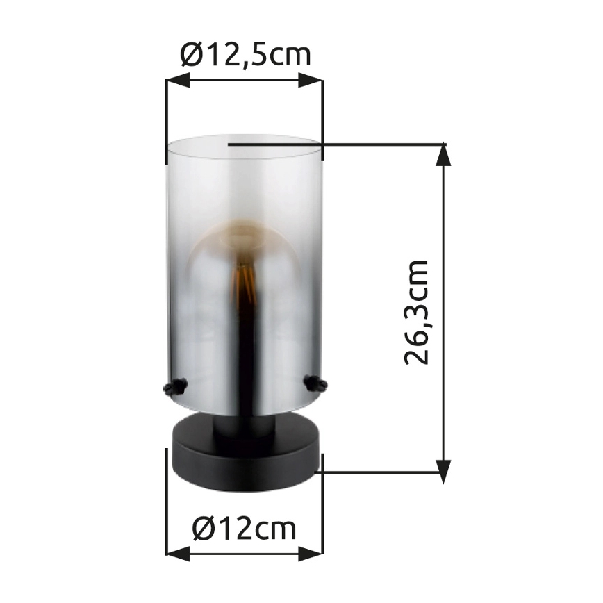 Globo - Bordslampa 1xE27/40W/230V diameter 12,5 cm svart