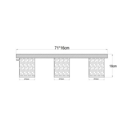 Globo - Taklampa 3xE27/40W/230V 16x71 cm