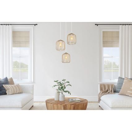 Globo - Pendellampa med kabel 3xE27/40W/230V