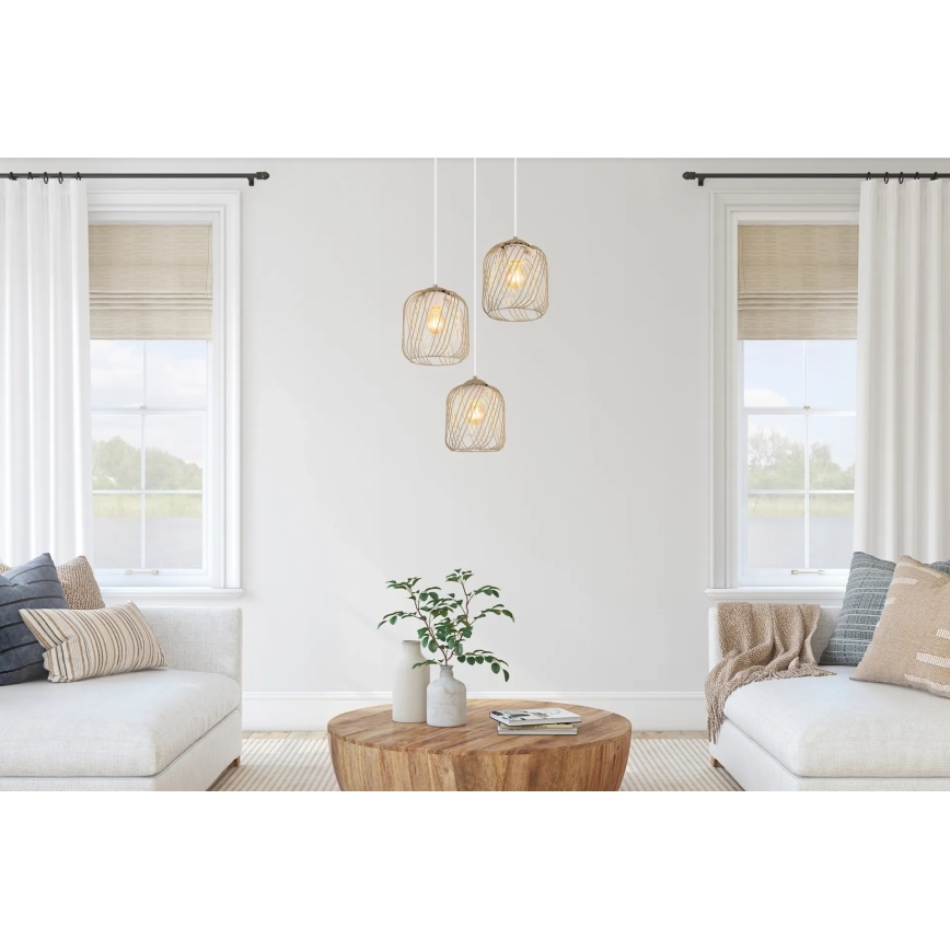 Globo - Pendellampa med kabel 3xE27/40W/230V