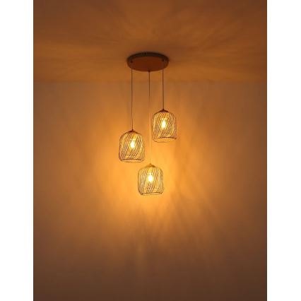Globo - Pendellampa med kabel 3xE27/40W/230V