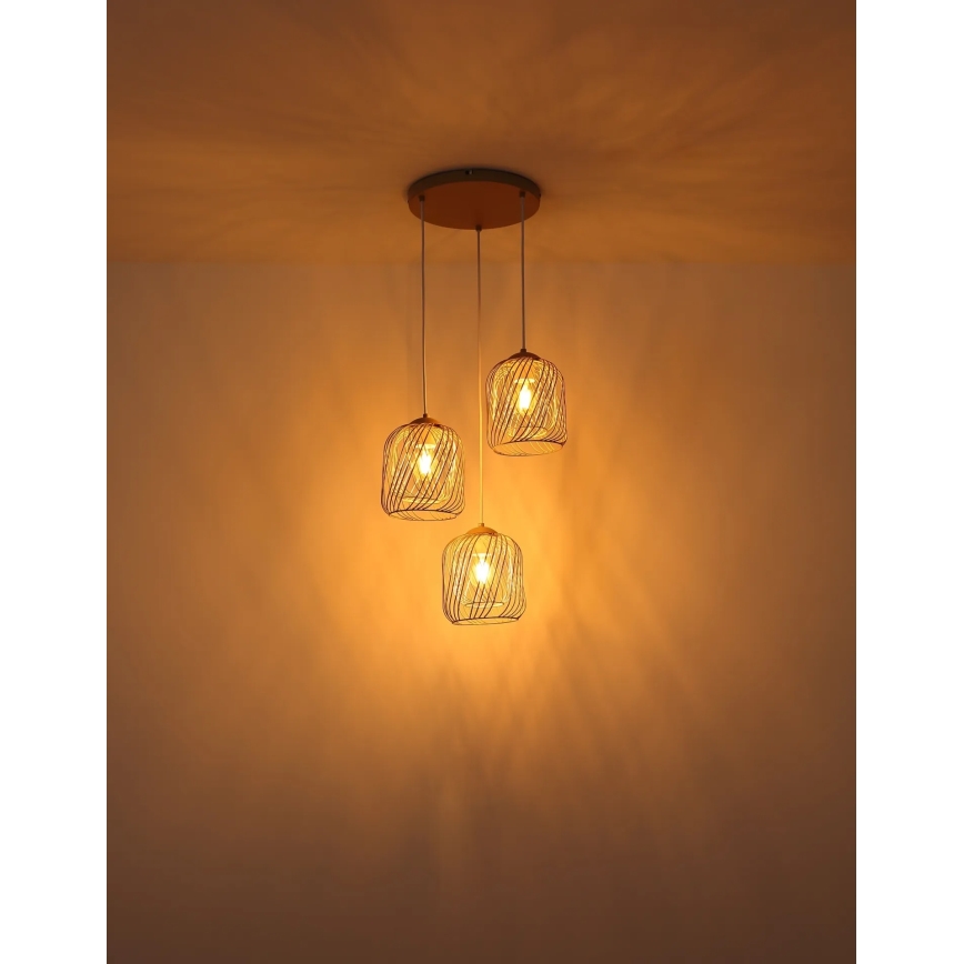 Globo - Pendellampa med kabel 3xE27/40W/230V