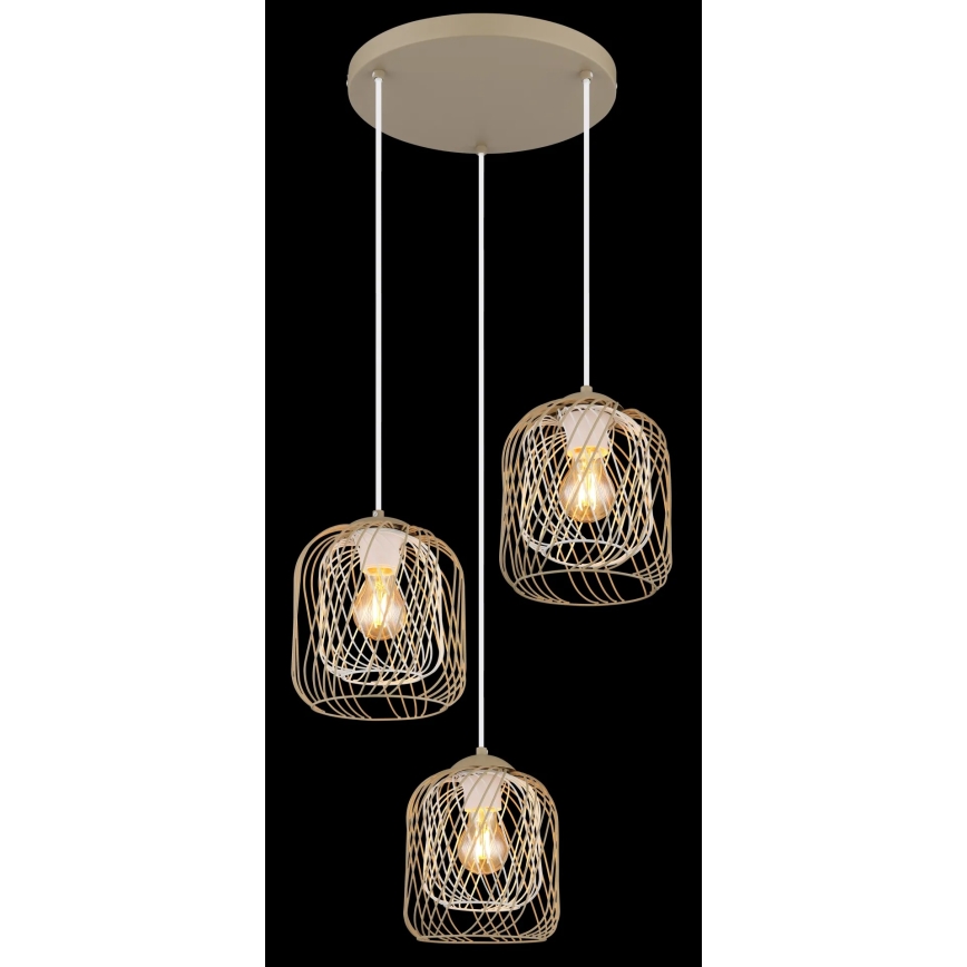 Globo - Pendellampa med kabel 3xE27/40W/230V