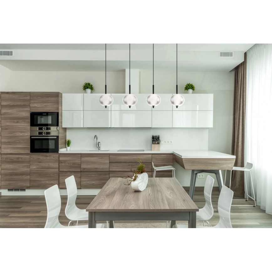 Globo - LED ljuskrona med textilsladd 4xLED/5,75W/230V 3000/4500/6500K