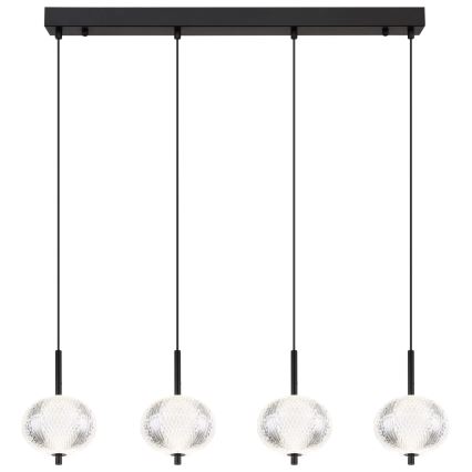 Globo - LED ljuskrona med textilsladd 4xLED/5,75W/230V 3000/4500/6500K