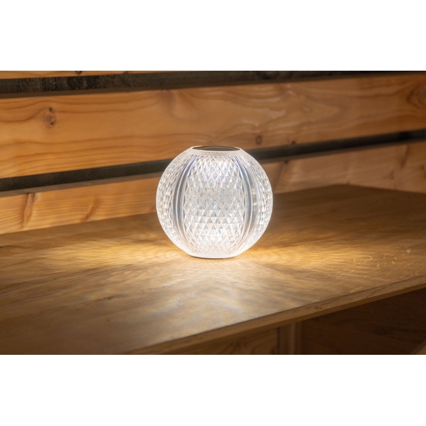 Globo - LED ljusreglerad bordslampa touch LED/2W/5V 1200 mAh USB genomskinlig