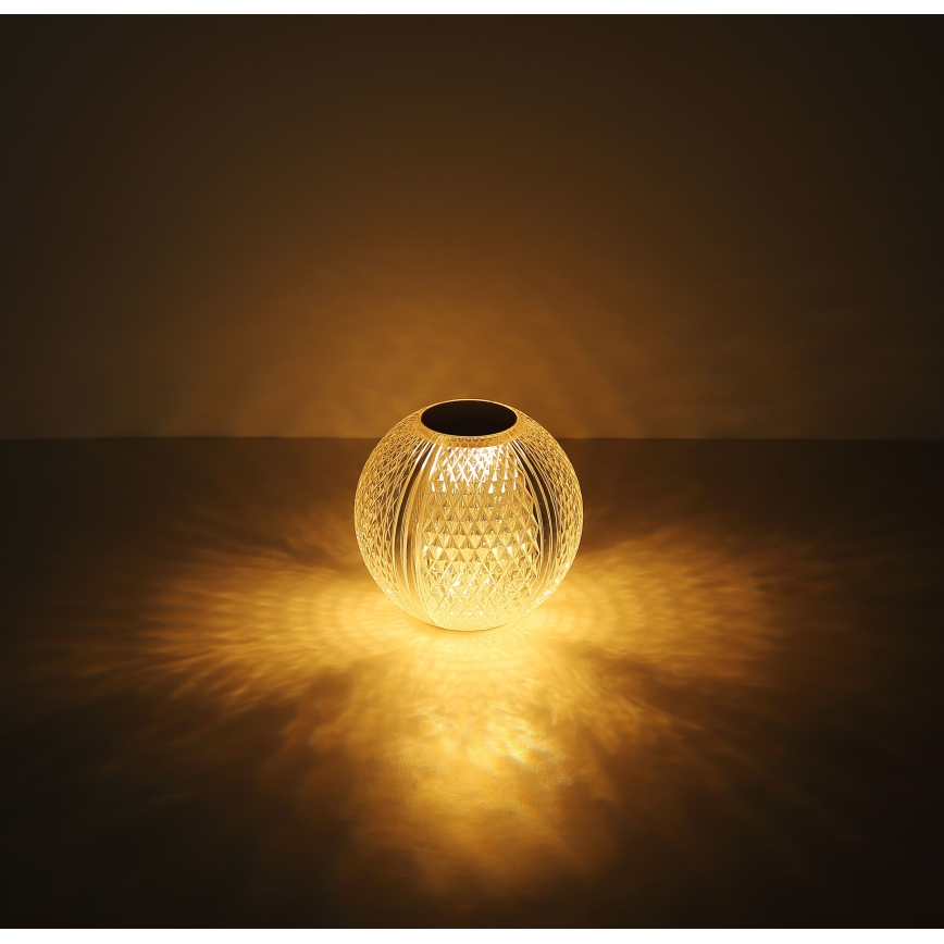 Globo - LED ljusreglerad bordslampa touch LED/2W/5V 1200 mAh USB genomskinlig