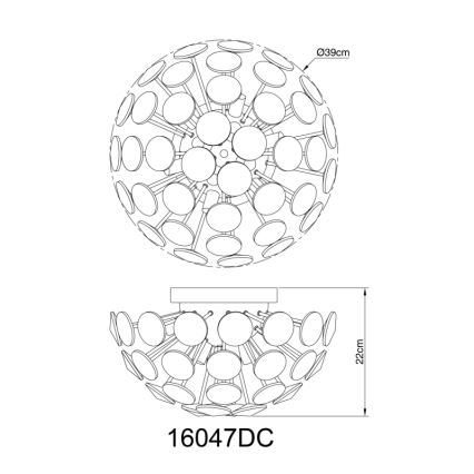 Globo - Taklampa 10xG9/7W/230V skinande krom diameter 39 cm