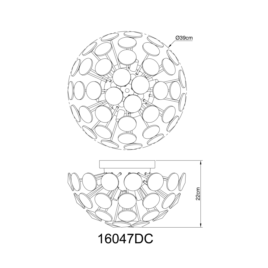 Globo - Taklampa 10xG9/7W/230V skinande krom diameter 39 cm