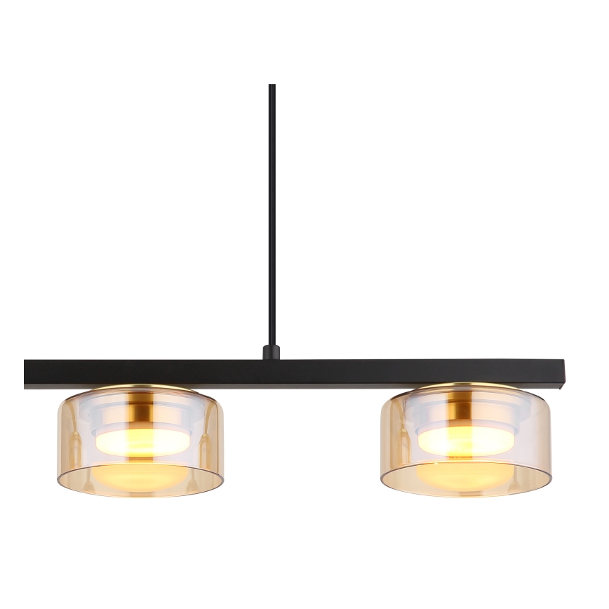 Globo - LED ljuskrona med textilsladd 3xGX53/6W/230V rökig/brun
