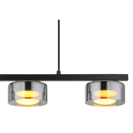 Globo - LED ljuskrona med textilsladd 3xGX53/6W/230V rökig/svart