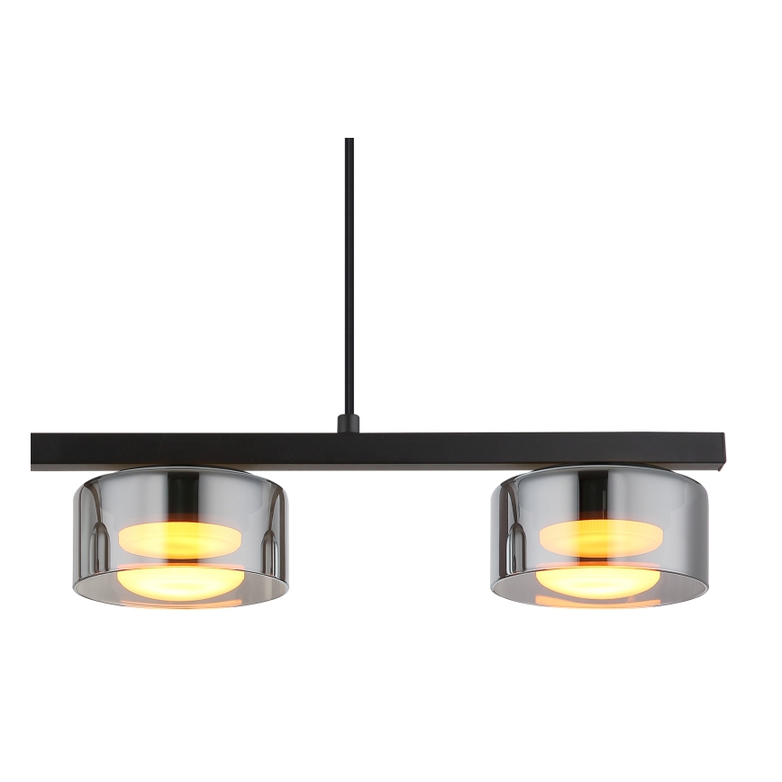 Globo - LED ljuskrona med textilsladd 3xGX53/6W/230V rökig/svart