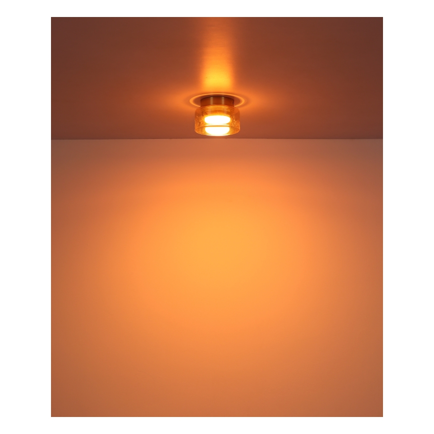 Globo - LED taklampa 1xGX53/6W/230V diameter 13 cm rökig/brun