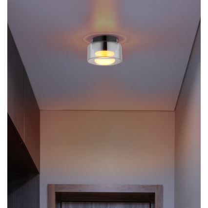 Globo - LED taklampa 1xGX53/6W/230V diameter 13 cm rökig/svart