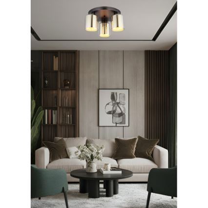 Globo - Taklampa 3xE27/60W/230V, glänsande krom, Ø 34,5 cm