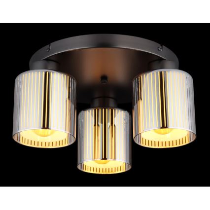 Globo - Taklampa 3xE27/60W/230V, glänsande krom, Ø 34,5 cm