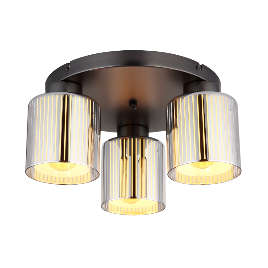 Globo - Taklampa 3xE27/60W/230V, glänsande krom, Ø 34,5 cm