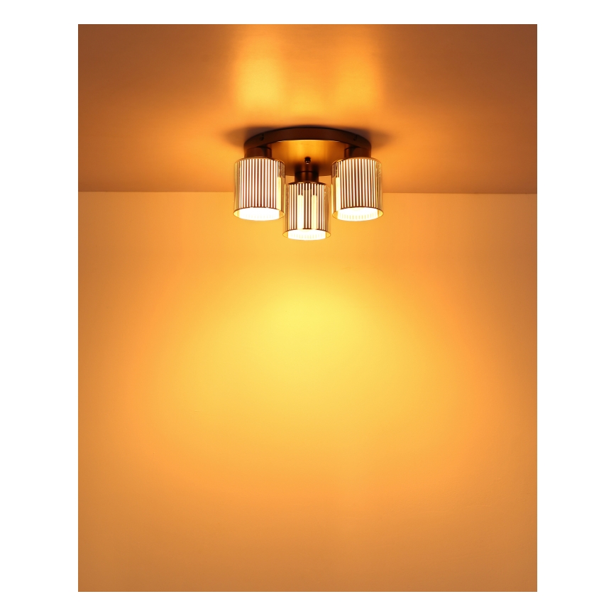 Globo - Taklampa 3xE27/60W/230V, glänsande krom, Ø 34,5 cm