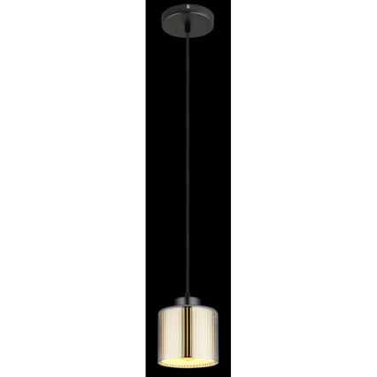 Globo - Ljuskrona med textilsladd 1xE27/60W/230V skinande krom diameter 14 cm